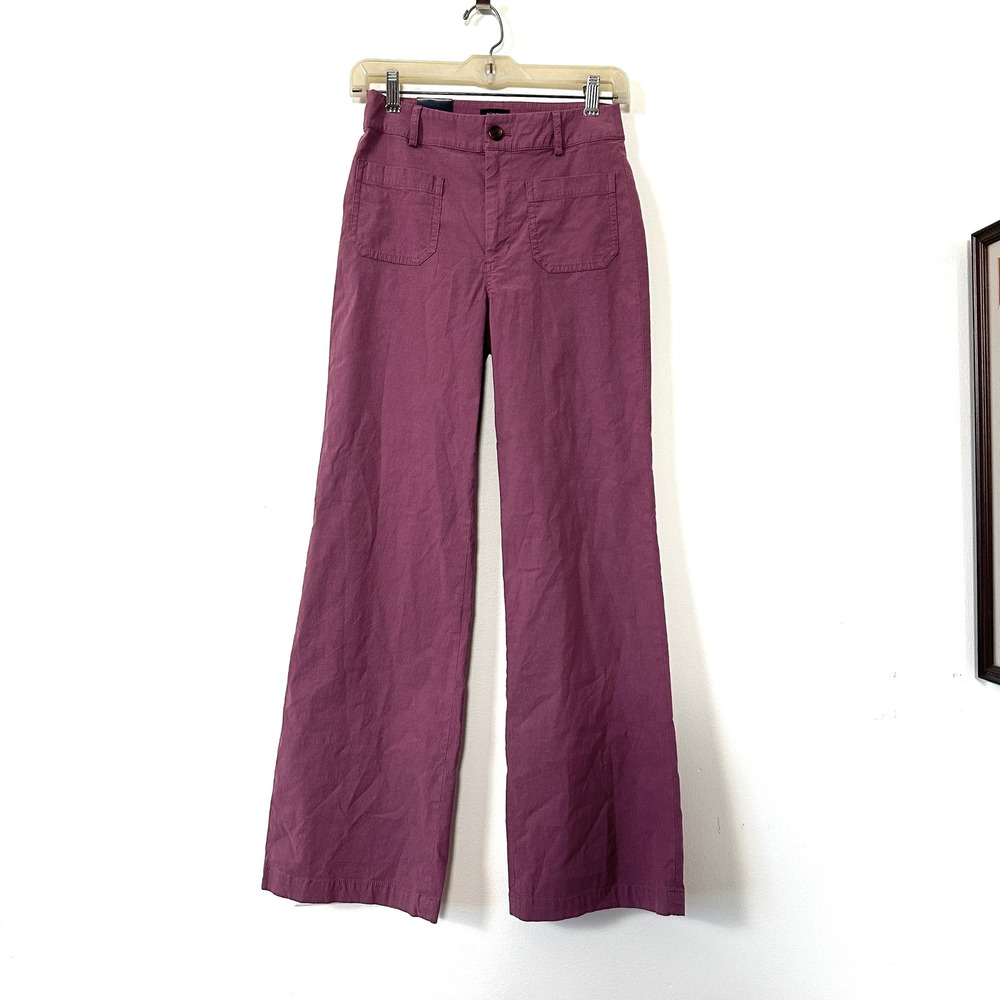 J. Crew Factory Wide Leg Pants in Plum